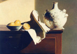 Still life with terracotta flask