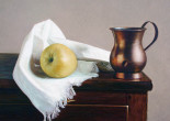 Still life with yellow apple