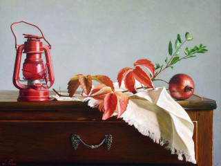 Still life with red lantern