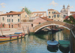 Venice, calle with boats